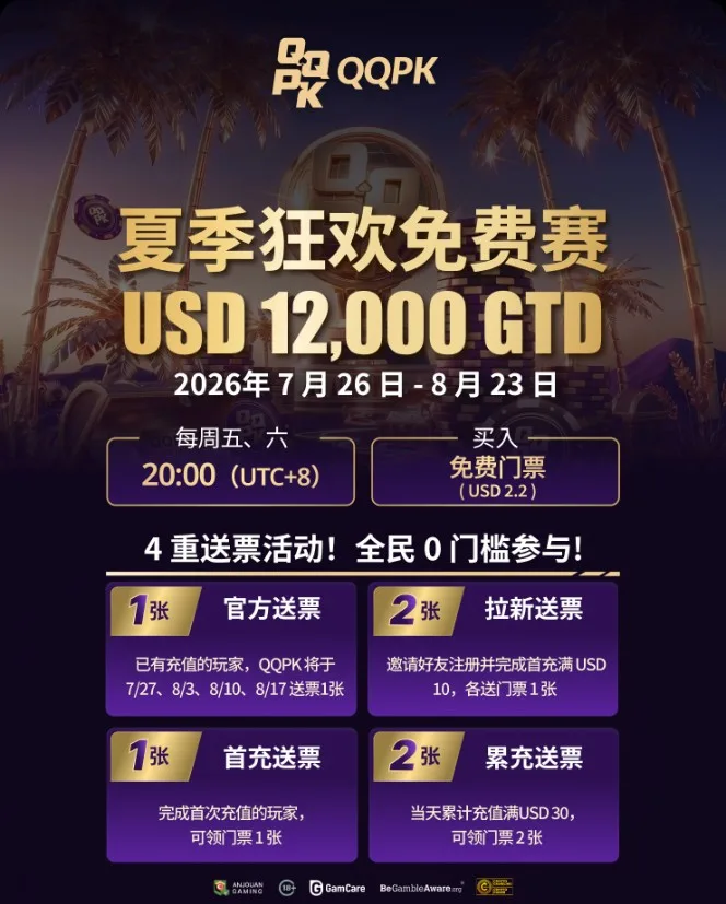Summer Carnival freeroll USD 12,000 GTD